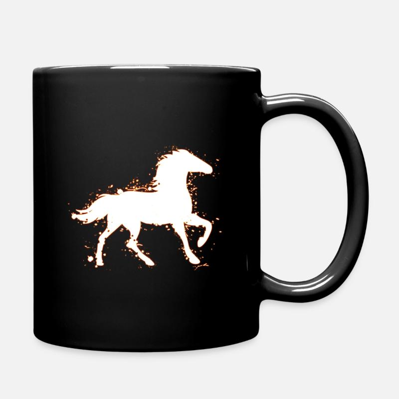 Pferd Pferde - Tasse einfarbig - Schwarz