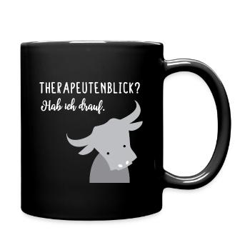 Therapeutenblick - Tasse einfarbig - Schwarz - Rechts