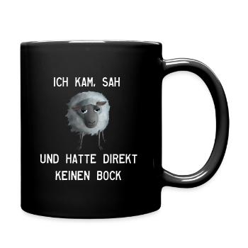 Schaf - Ich kam sah und hatte keinen Bock mehr - Tasse einfarbig - Schwarz - Rechts