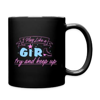 Joueur de hockey féministe Girl Power - Mug uni - noir - Droite
