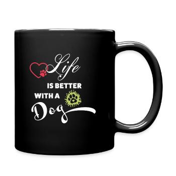 Hund Hundefreunde cooler Hund Geschenkidee - Tasse einfarbig - Schwarz - Rechts