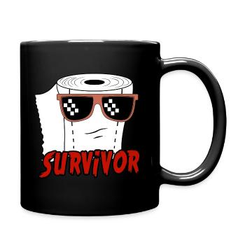 Lunettes de soleil drôles en papier toilette Survivor - Mug uni - noir - Droite