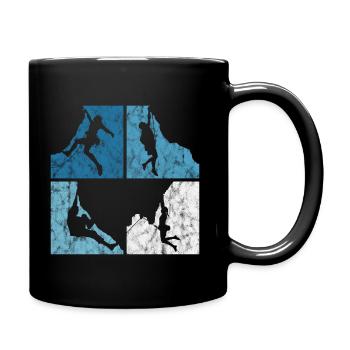 Mountaineering retro climbing bouldering mountain gift - Full Colour Mug - black - Right