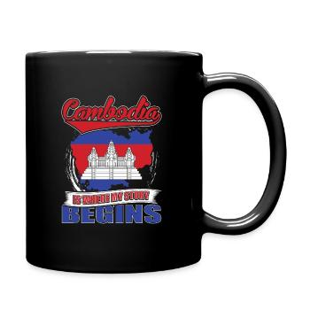 My Story Begins In Cambodia - Full Colour Mug - black - Right