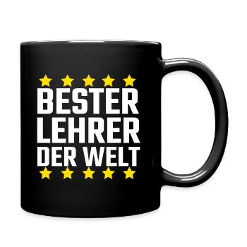 Beste Lehrer der Welt Geschenk für Lehrer Lehrerin - Tasse einfarbig - Schwarz - Rechts