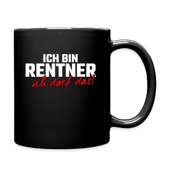 Rentner - Tasse einfarbig - Schwarz - Rechts
