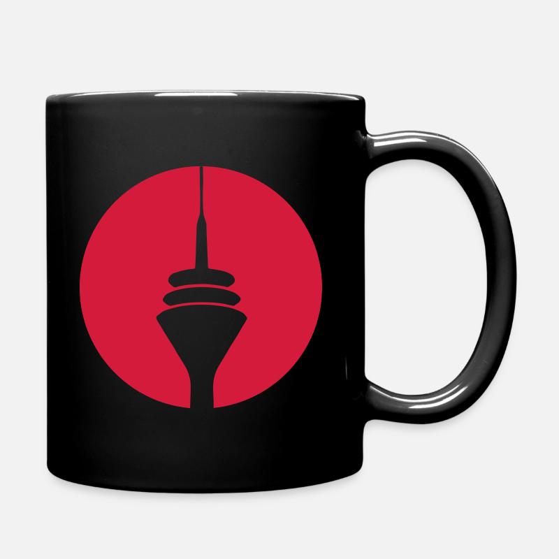 Rheinturm Kreis rot Spread - Tasse einfarbig - Schwarz