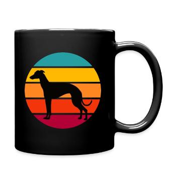 Retro Sunset Greyhound - Tasse einfarbig - Schwarz - Rechts