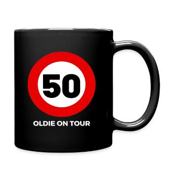 50. Geburtstag Oldie on Tour 50 Jahre - Tasse einfarbig - Schwarz - Rechts