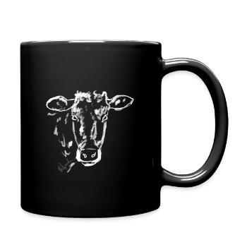Kalb - Kuh - Tasse einfarbig - Schwarz - Rechts