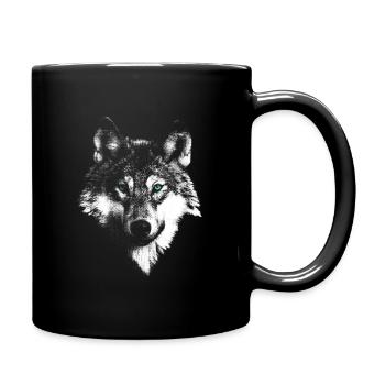 Loup polaire dans le portrait - Mug uni - noir - Droite