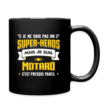 SUPER-HÉROS MOTARD - Mug uni - noir - Droite