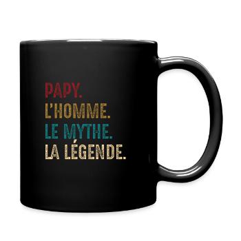 PAPY L'HOMME LE MYTHE LA LÉGENDE - Mug uni - noir - Droite