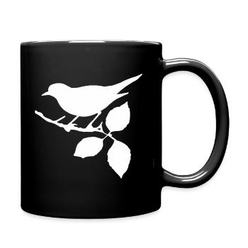 Vogel Drossel Spatz Bussard Rabe Falke Amsel - Tasse einfarbig - Schwarz - Rechts