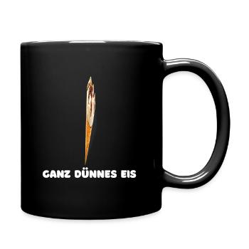 Ganz dünnes Eis - Tasse einfarbig - Schwarz - Rechts