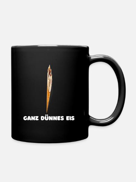 Ganz dünnes Eis - Tasse einfarbig - Schwarz