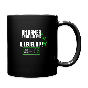 A gamer doesn't age it level up - Full Colour Mug - black - Right
