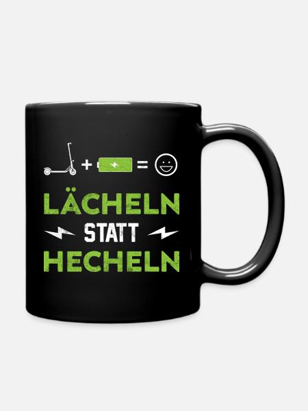 E-Scooter Elektro Tretroller Scooter - Tasse einfarbig - Schwarz