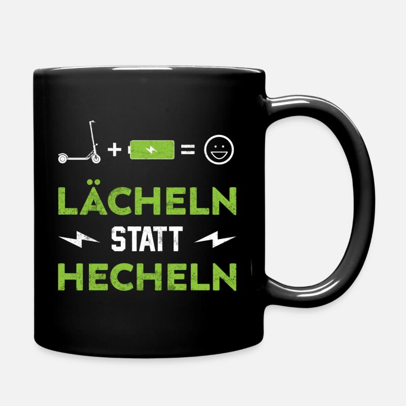 E-Scooter Elektro Tretroller Scooter - Tasse einfarbig - Schwarz