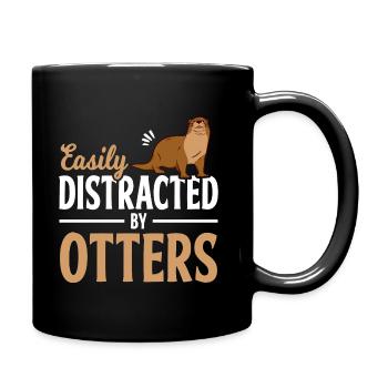 Otter Fischotter - Tasse einfarbig - Schwarz - Rechts