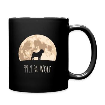 Pug 99% Wolf Moon Dog Dog Design - Full Colour Mug - black - Right