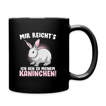 Kanichen Spruch Mir reichts Hasen Geschenk - Tasse einfarbig - Schwarz - Rechts