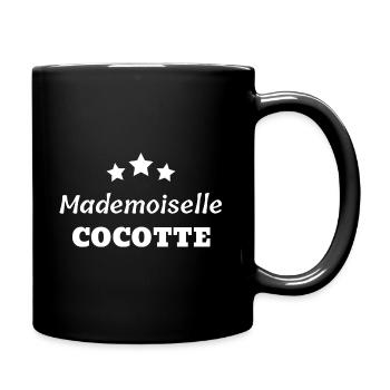 t shirt mademoiselle cocotte humour femme drole - Mug uni - noir - Droite
