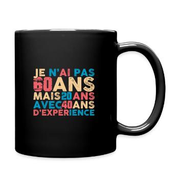 60 ans, anniversaire 60 ans - Mug uni - noir - Droite