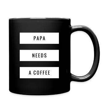 Papa Needs A Coffee Dad Life Daddy - Full Colour Mug - black - Right