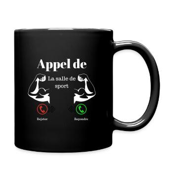 Appel de la salle de sport musculation - Mug uni - noir - Droite