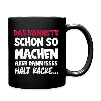 Lustiger Spruch in Comic style - Tasse einfarbig - Schwarz - Rechts