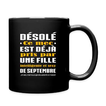 MEC PRIS PAR UNE FILLE DE SEPTEMBRE - Mug uni - noir - Droite