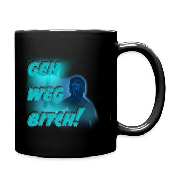 Geh weg - Tasse einfarbig - Schwarz - Rechts