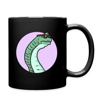 Dinosaurier Mit Sonnenbrille - Tasse einfarbig - Schwarz - Rechts