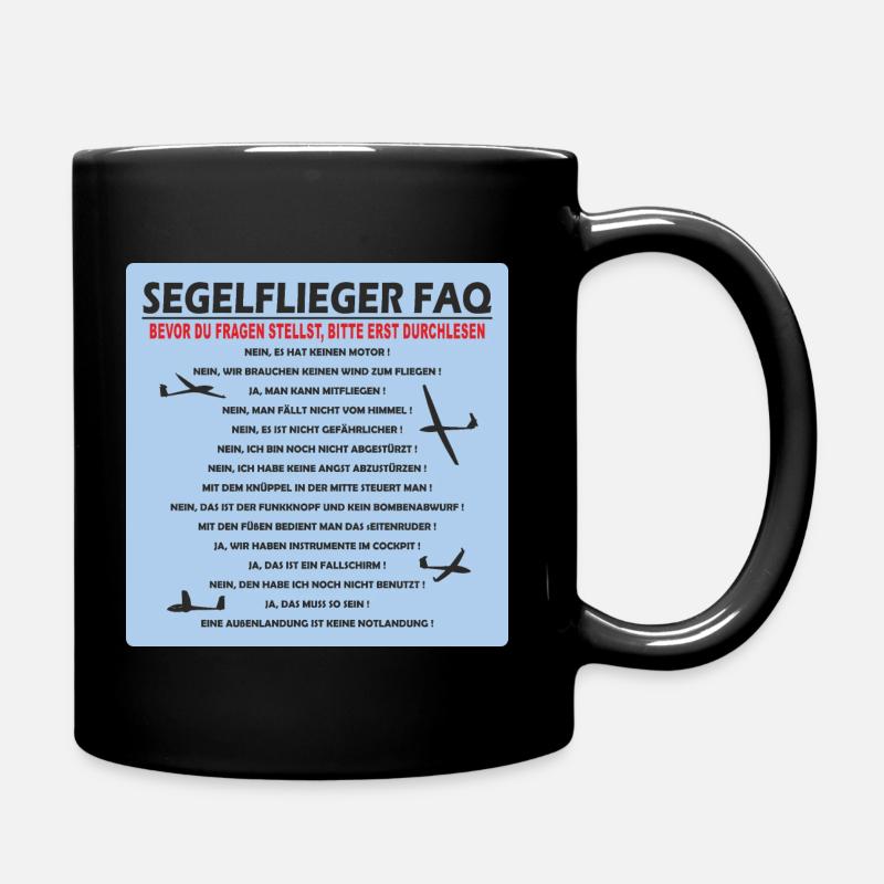 Glider FAQ Glider Pilot Funny - Full Colour Mug - black