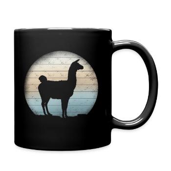 Lama Alpagas Retro - Mug uni - noir - Droite