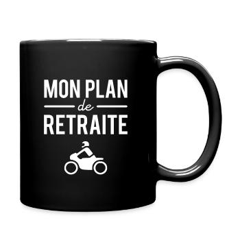 Mon plan de retraite humour motard - Mug uni - noir - Droite