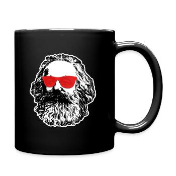 Karl Marx avec des lunettes rouges - Mug uni - noir - Droite