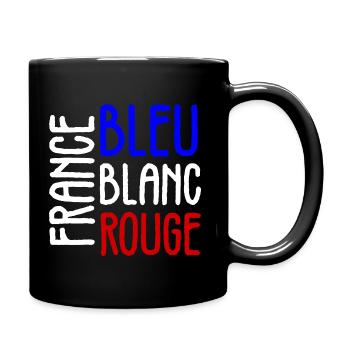 France bleu blanc rouge drapeau national - Mug uni - noir - Droite