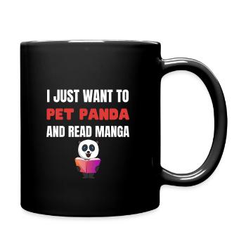 Pet Panda and Read Manga - Otaku Animal Lover - Tasse einfarbig - Schwarz - Rechts