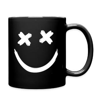 Dead Face Minimal Smile - Full Colour Mug - black - Right