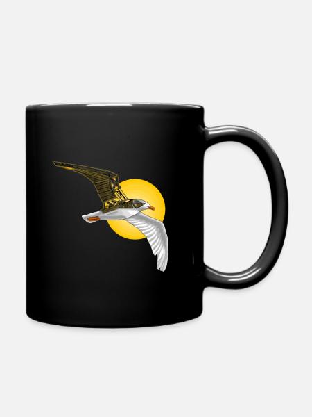 Steampunk Möve - Tasse einfarbig - Schwarz