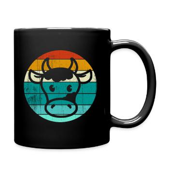 Vache visage drôle ferme alpage élevage - Mug uni - noir - Droite