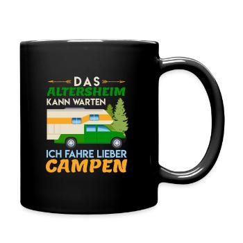 Ich fahre Campen Camper Geschenk Wohnmobil Reise - Tasse einfarbig - Schwarz - Rechts