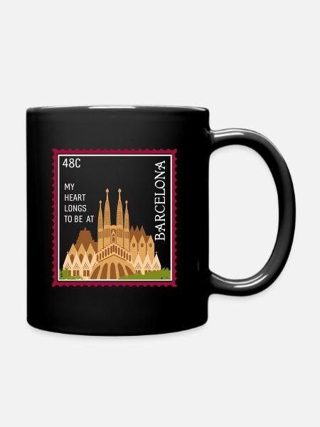 Sagrada Familia Gaudi Kunst Kirche Barca Herz - Tasse einfarbig - Schwarz