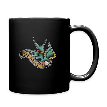 Schwalbe old school - Tasse einfarbig - Schwarz - Rechts