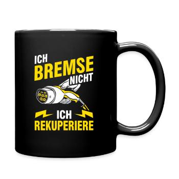 Elektroauto E-Auto Elektrofahrzeug - Tasse einfarbig - Schwarz - Rechts