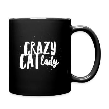 Fille folle d’amant drôle de chat de dame de chat - Mug uni - noir - Droite