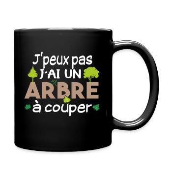 Bûcheron Forestier élagueur métier Forêt bois - Mug uni - noir - Droite