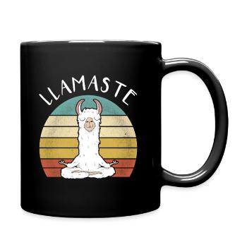 Lamaste - lustige Retro Lama Alpaka Liebhaber Geschenk - Tasse einfarbig - Schwarz - Rechts